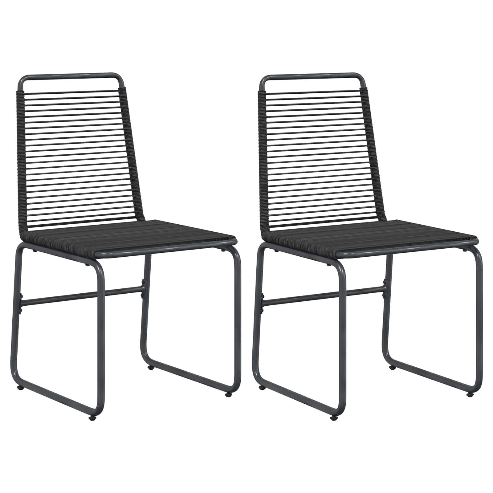 Chaises de jardin rotin noir 48 x 55 x 89.5 cm - PANGIVO - Image 2