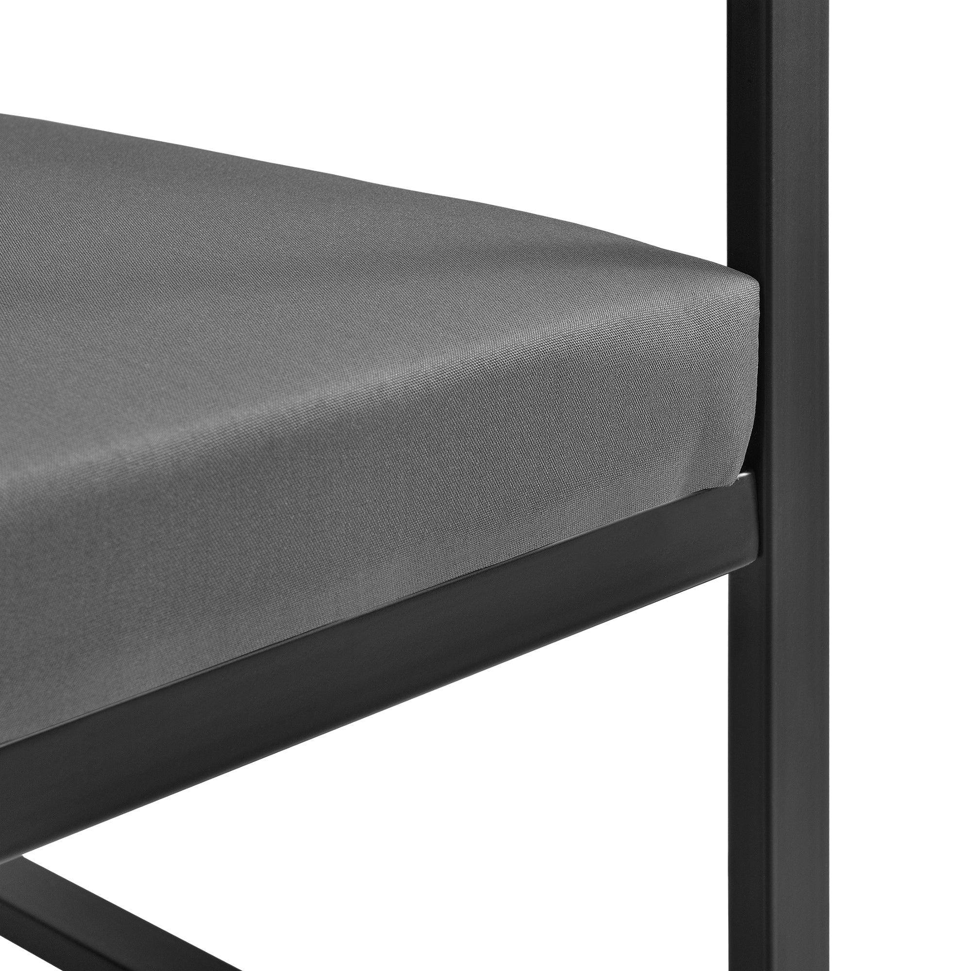 Helloshop26 - 2 x chaises extérieures robustes avec coussins confortables noir 70 x 60 x 60 cm - Imagen 4
