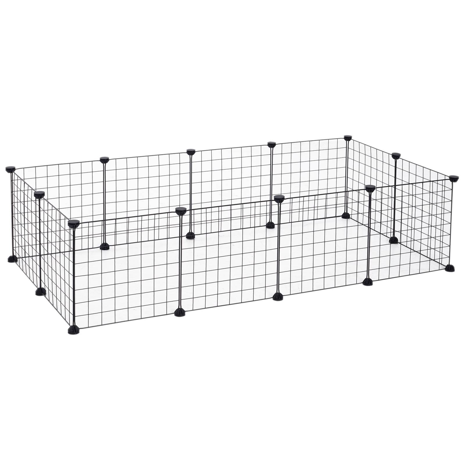 Parc pour petits animaux, métal, noir, 106 x 73 x 36 cm - PANGIVO - Image 1