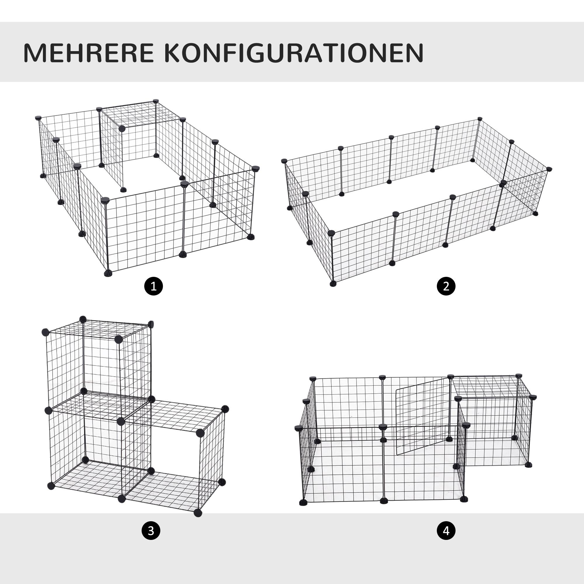 Parc pour petits animaux, métal, noir, 106 x 73 x 36 cm - PANGIVO - Image 5