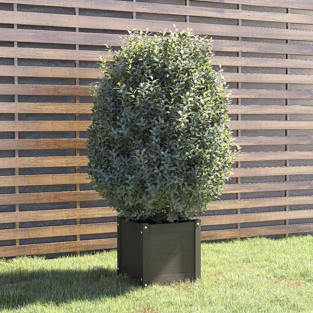 Maison Chic - Jardinière - Pot De Fleurs - Bac à Fleurs Gris 40x40x40 cm Bois de pin massif - Imagen 2