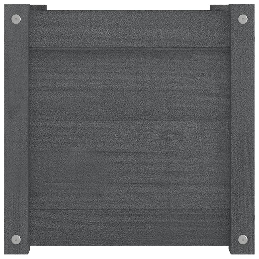 Maison Chic - Jardinière - Pot De Fleurs - Bac à Fleurs Gris 40x40x40 cm Bois de pin massif - Imagen 5