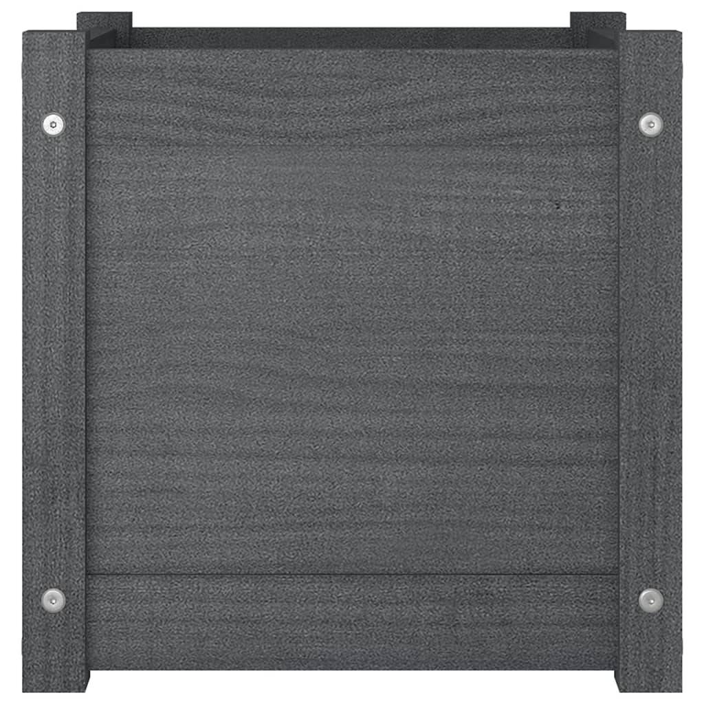 Maison Chic - Jardinière - Pot De Fleurs - Bac à Fleurs Gris 40x40x40 cm Bois de pin massif - Imagen 4