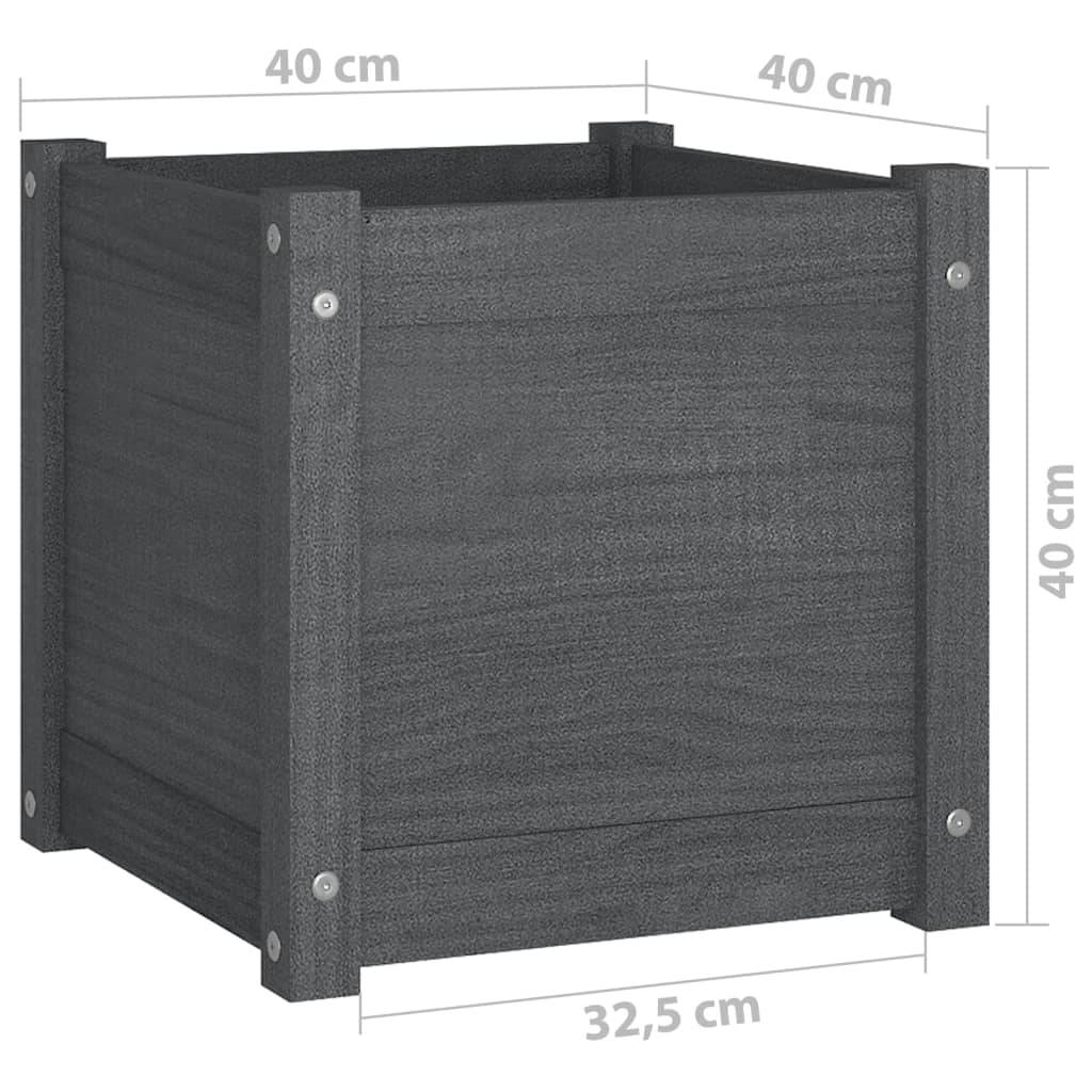 Maison Chic - Jardinière - Pot De Fleurs - Bac à Fleurs Gris 40x40x40 cm Bois de pin massif - Imagen 8