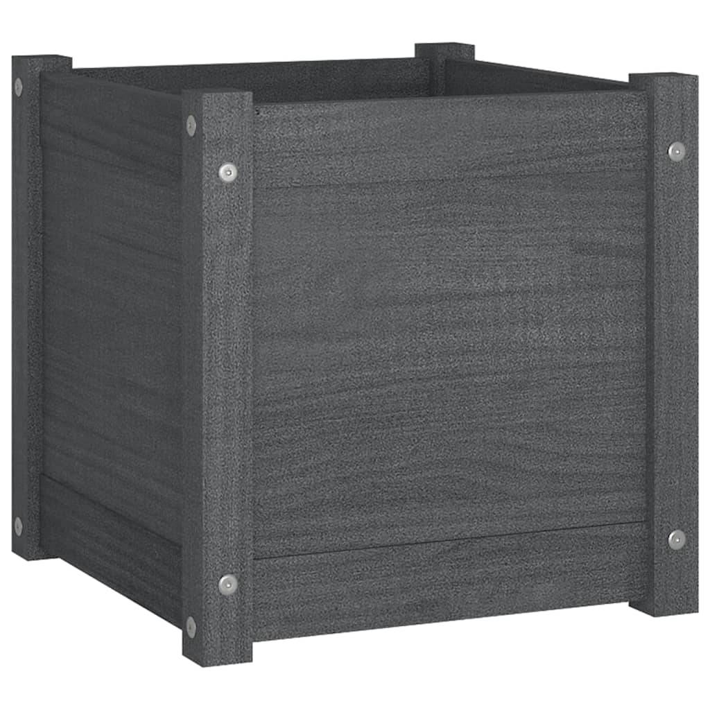 Maison Chic - Jardinière - Pot De Fleurs - Bac à Fleurs Gris 40x40x40 cm Bois de pin massif - Imagen 1