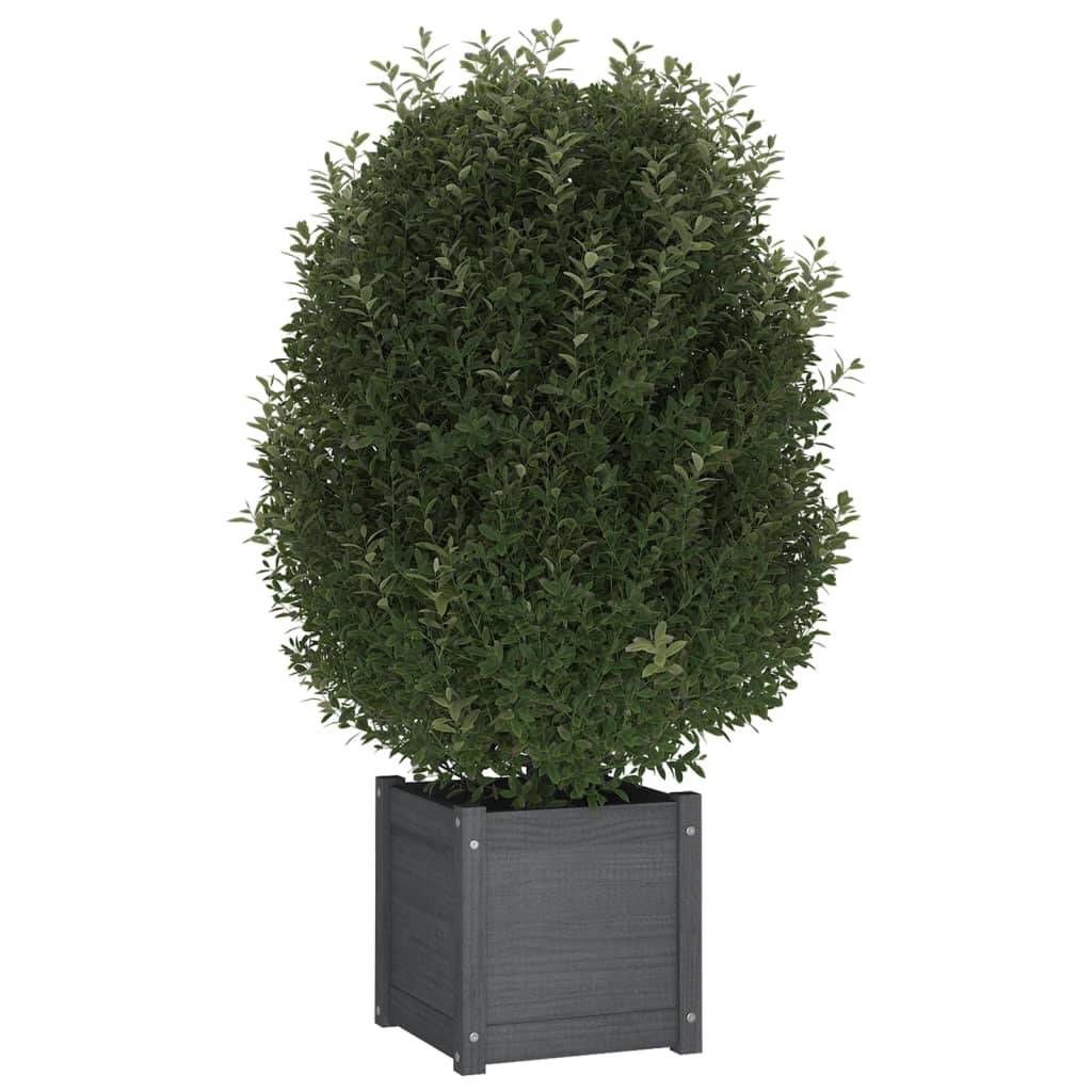 Maison Chic - Jardinière - Pot De Fleurs - Bac à Fleurs Gris 40x40x40 cm Bois de pin massif - Imagen 3