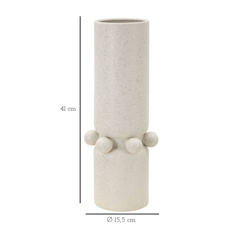 Vase boule en céramique blanche 15.5x41 cm - Mauro Ferretti - Image 6