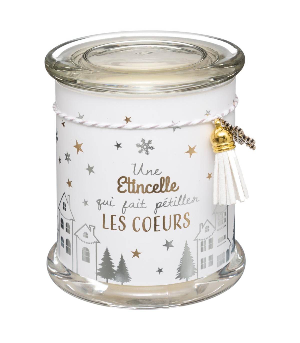 Bougie Parfumée Pot en verre imprimé avec Déco 265 G