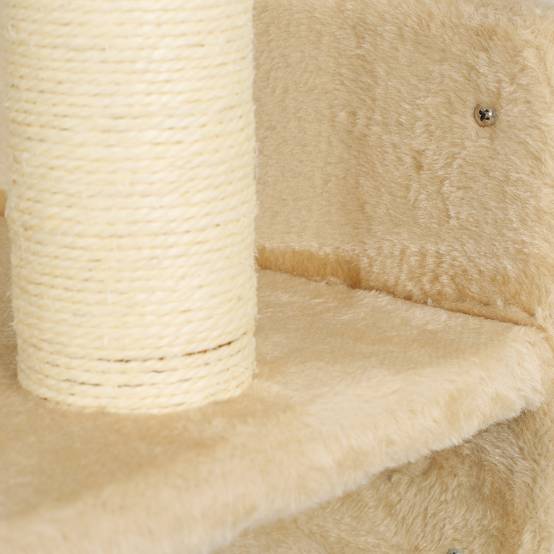 Mur d'escalade d'angle pour chat en bois plateformes et poteaux sisal 110cm beige - ComfortXL Outdoor Living - Image 10