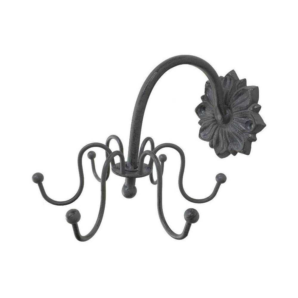 Porte manteaux en métal gris 16 x 22 cm Chemin de campagne