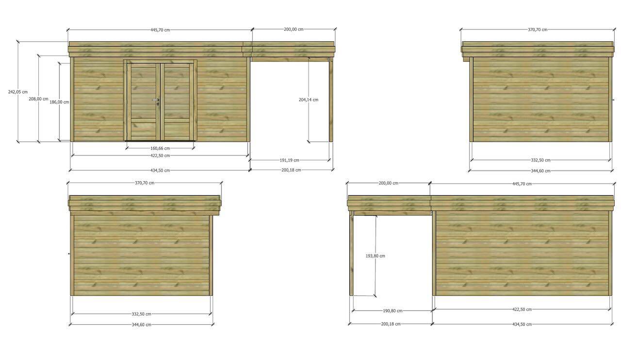 Abri Français - ABRI DE JARDIN bois Pin traité autoclave 27mm - 6,34x3,44m / 22m2 - Bac acier - Abri Français - Image 4