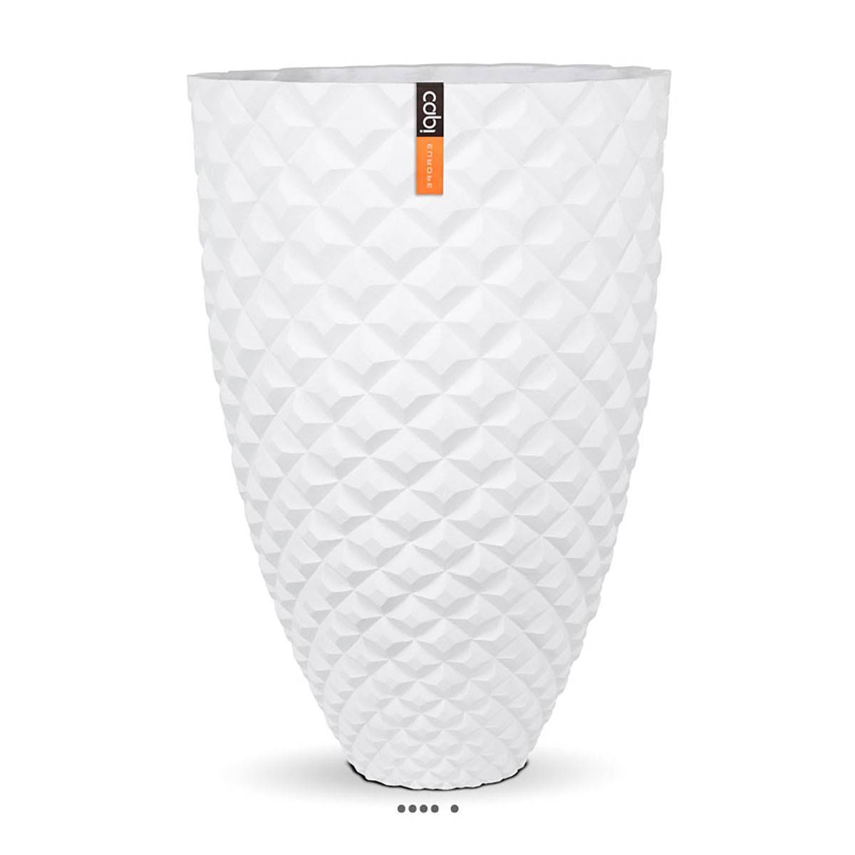 Artificielles - Joli grand vase effet 3D fibres synthétiques H 87 x D 59 cm Blanc - dimhaut: H 87 cm - couleur: Blanc neige - Imagen 1