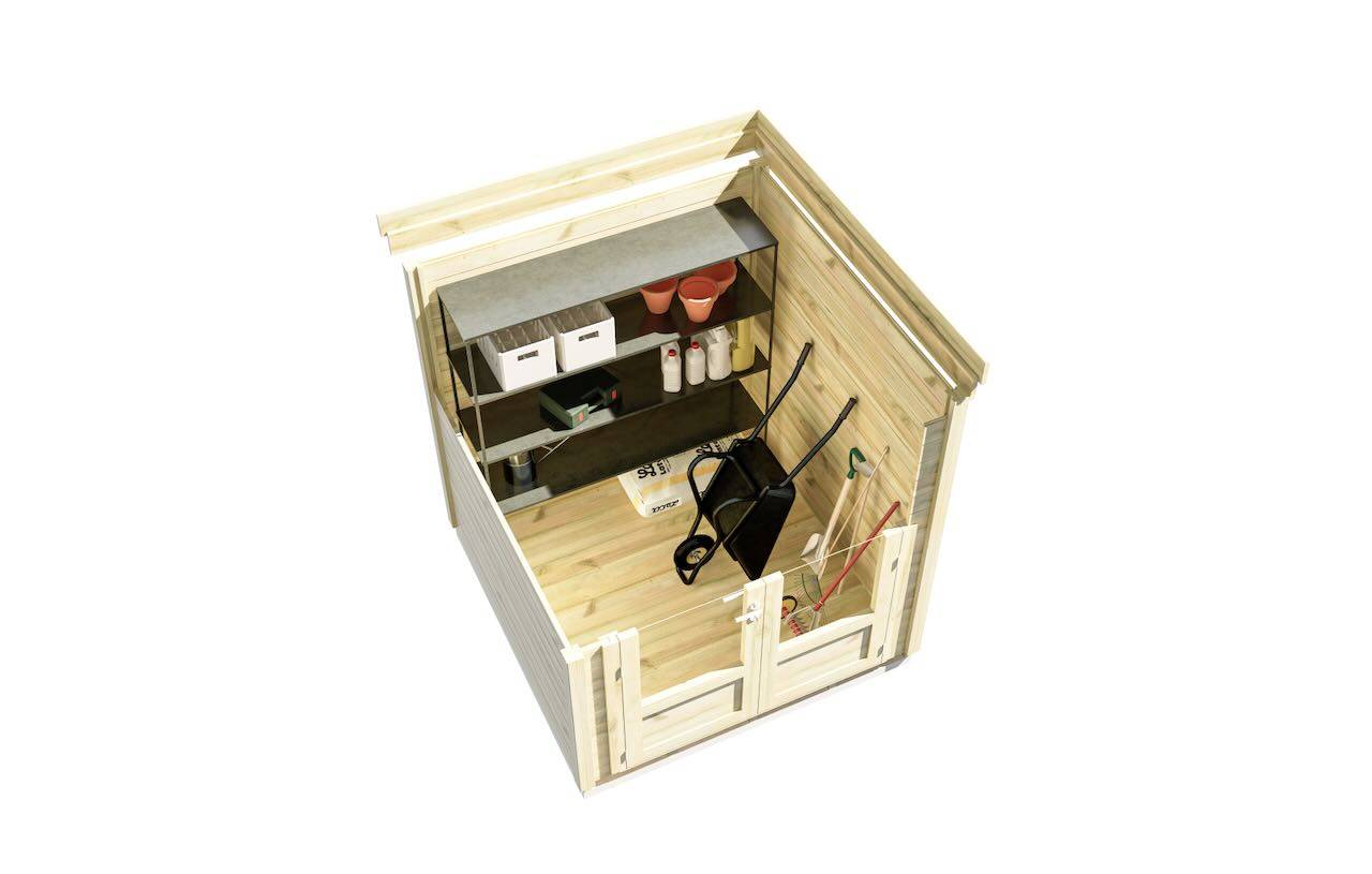Sans Marque - ABRI DE JARDIN bois  autoclave 27mm - 2,14x2,14m / 5m2 - Bac acier - Plancher bois - Imagen 5