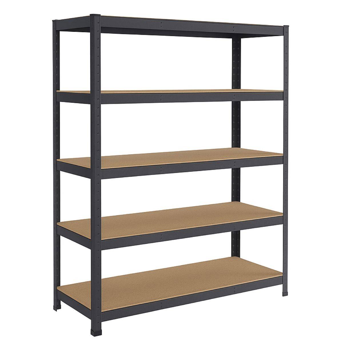 Etagère de Garage 5 tablettes Bois MDF 120xP45xH180 cm Charges lourdes 300Kg Structure Acier Rangement Rayonnage BRIXO - Imagen 1