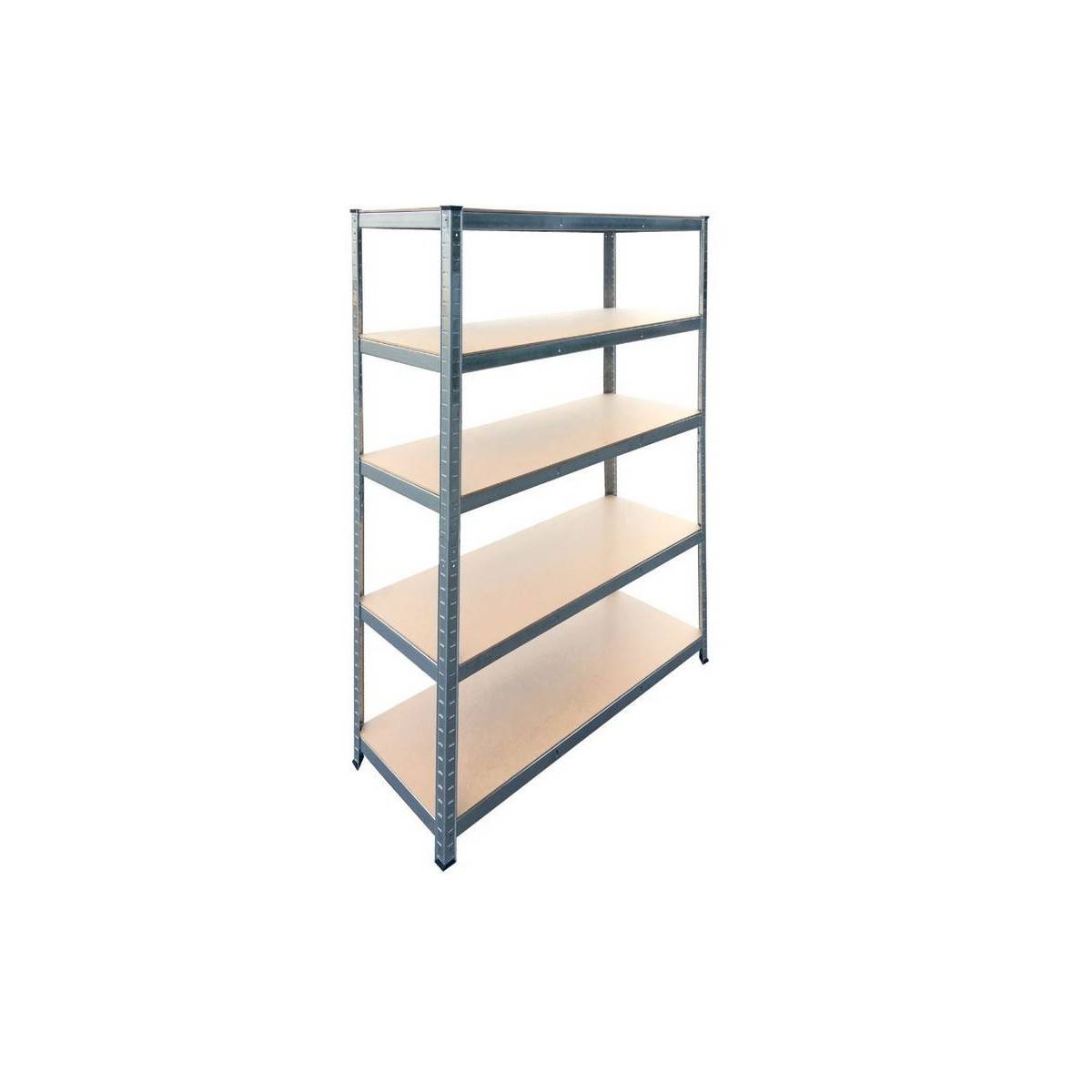 Etagère de Garage 5 tablettes Bois MDF 120xP45xH180 cm Charges lourdes 300Kg Structure Acier Rangement Rayonnage BRIXO - Imagen 4