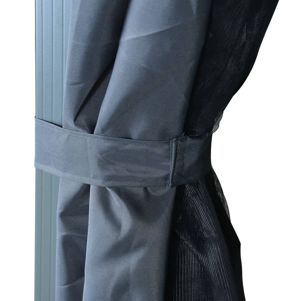 Vidaxl - Tonnelle avec rideau et lumières LED 4x3 m Anthracite Aluminium vidaXL 3070336 - Image 5