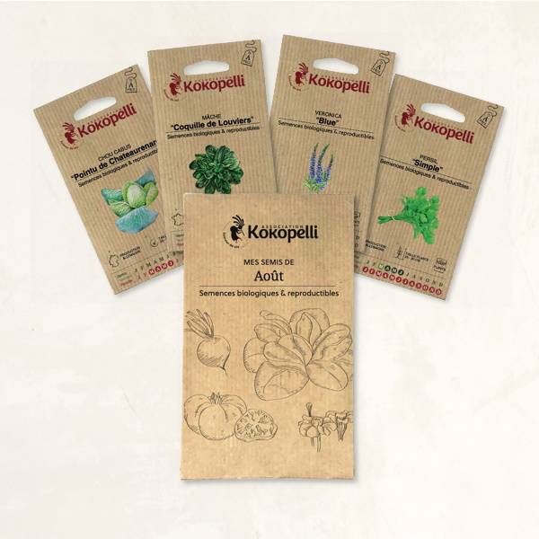 Mes semis d'août - 4 sachets de graines bio à semer- Association Kokopelli - Imagen 2