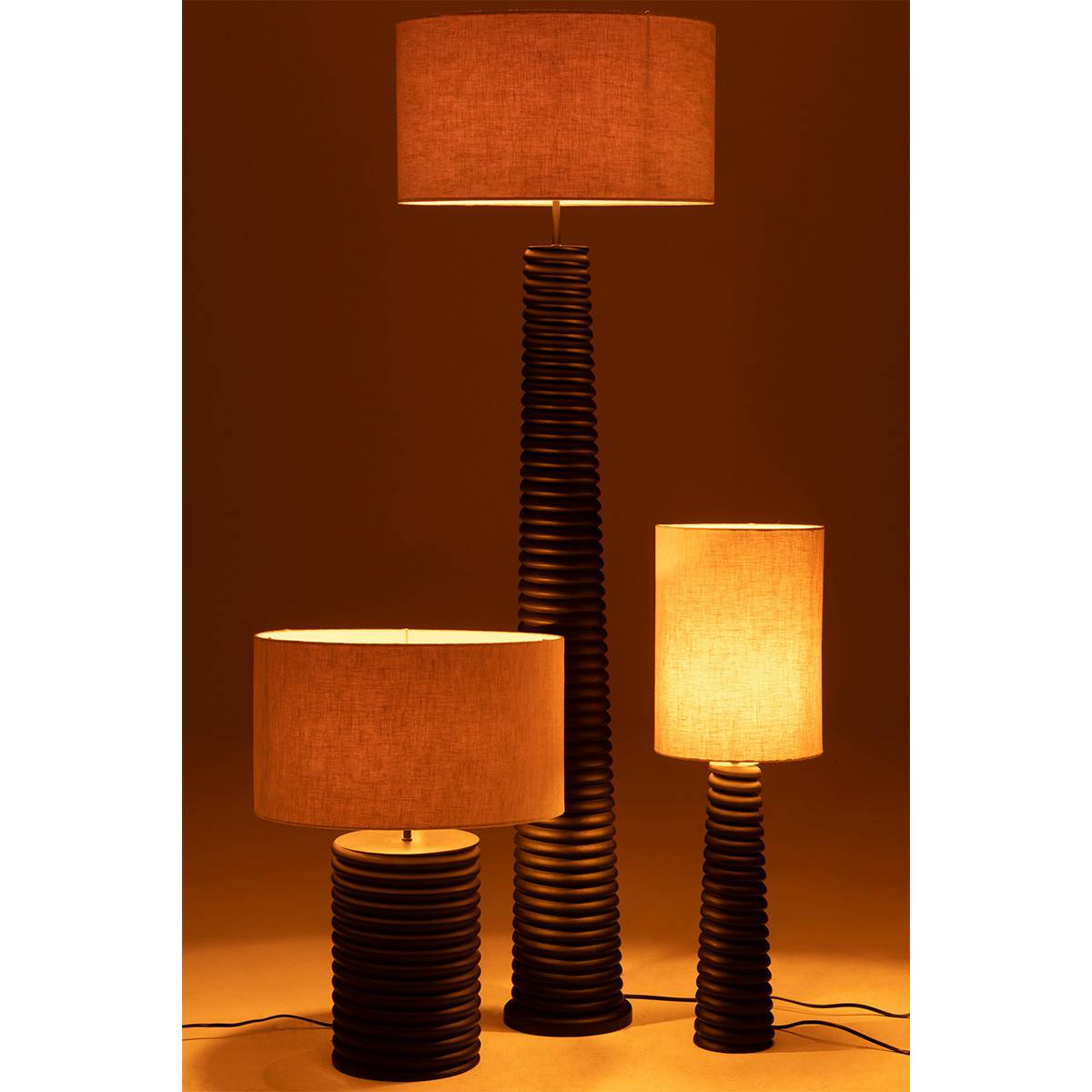 Lampadaire Filetage en Bois "Ailanthus" 160cm Noir - Image 6