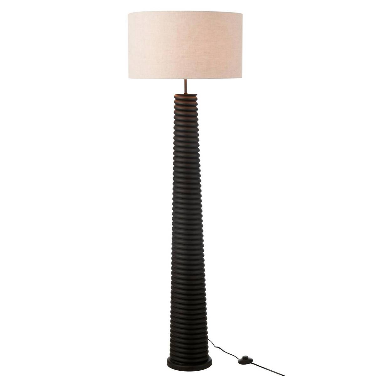 Lampadaire Filetage en Bois "Ailanthus" 160cm Noir - Image 2