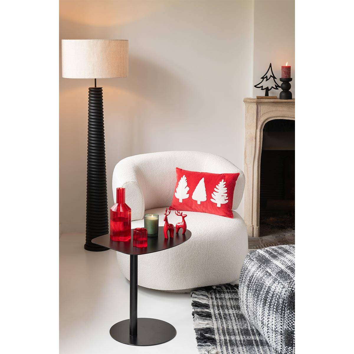 Lampadaire Filetage en Bois "Ailanthus" 160cm Noir - Image 7