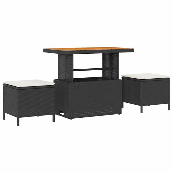 Salon de jardin 8 places en polyrotin et bois d'acacia avec table basse pour jardin noir 9 pcs – ComfortXL Outdoor Living - Image 7