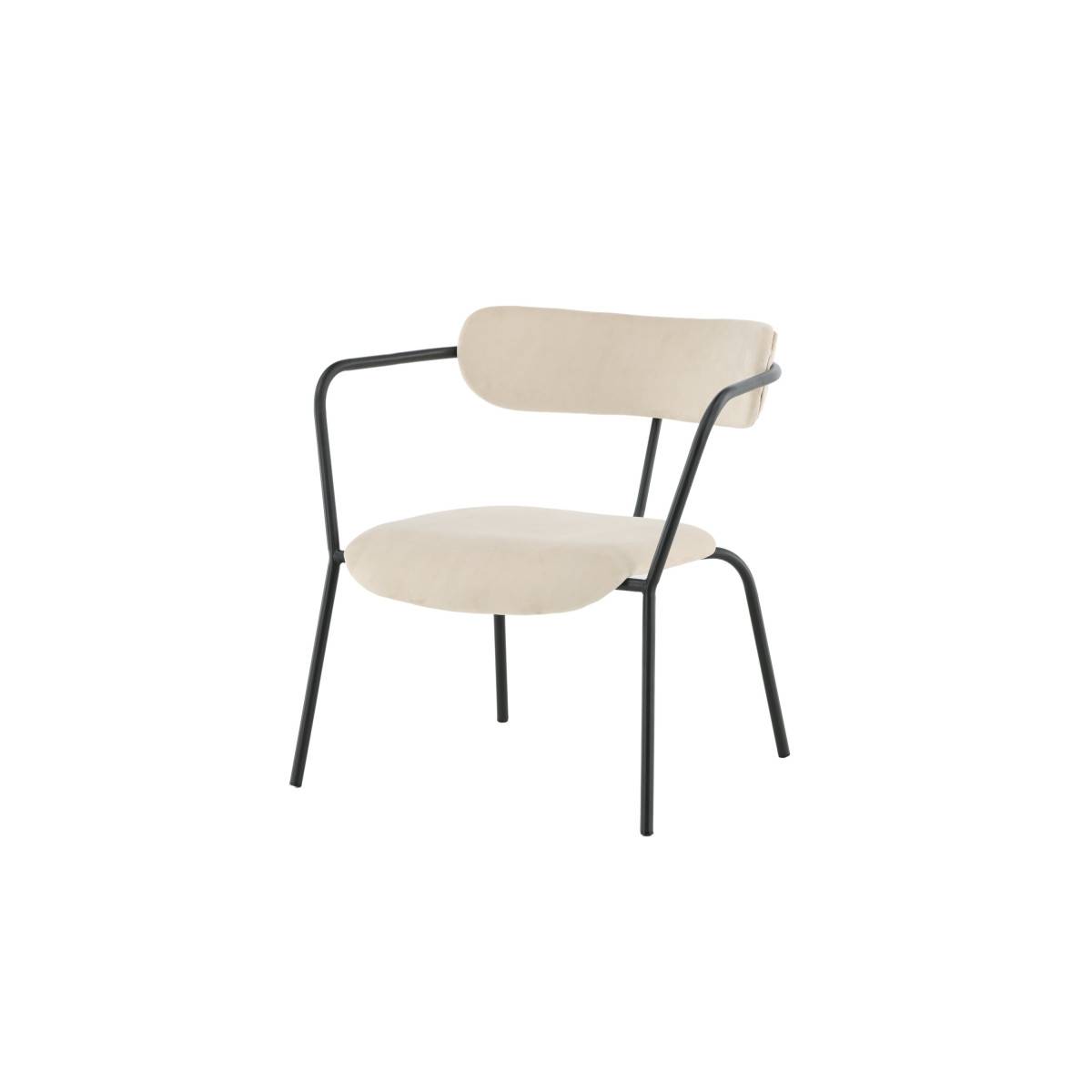 Paris Prix - Fauteuil Design Velours "Duffy" 69cm Beige - Image 6