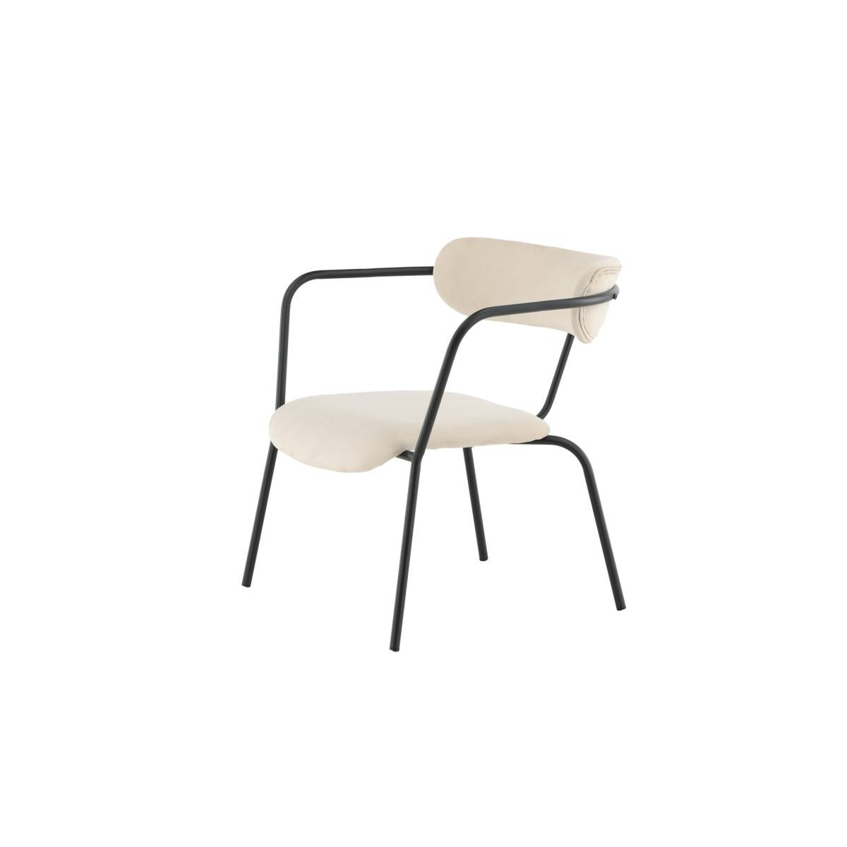 Paris Prix - Fauteuil Design Velours "Duffy" 69cm Beige - Image 7