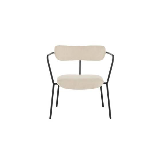 Paris Prix - Fauteuil Design Velours "Duffy" 69cm Beige - Image 5