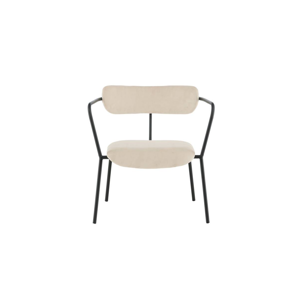 Paris Prix - Fauteuil Design Velours "Duffy" 69cm Beige - Image 5