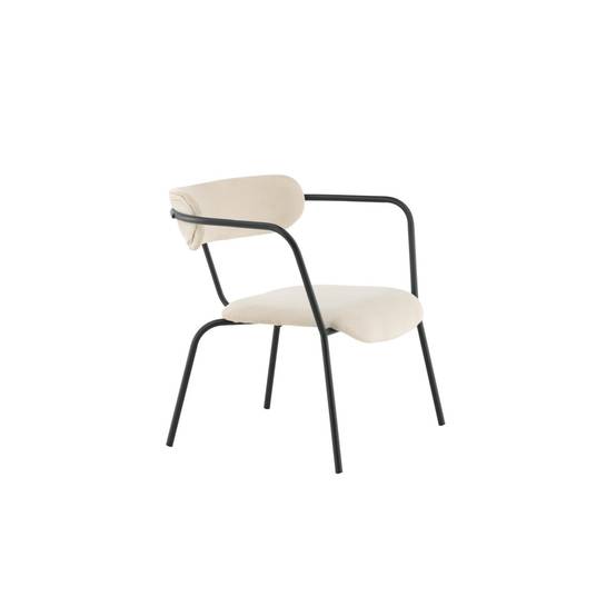 Paris Prix - Fauteuil Design Velours "Duffy" 69cm Beige - Image 3