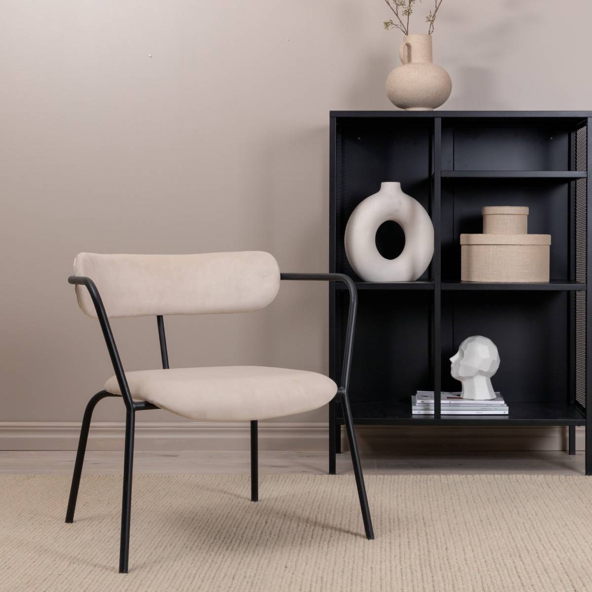 Paris Prix - Fauteuil Design Velours "Duffy" 69cm Beige - Image 10