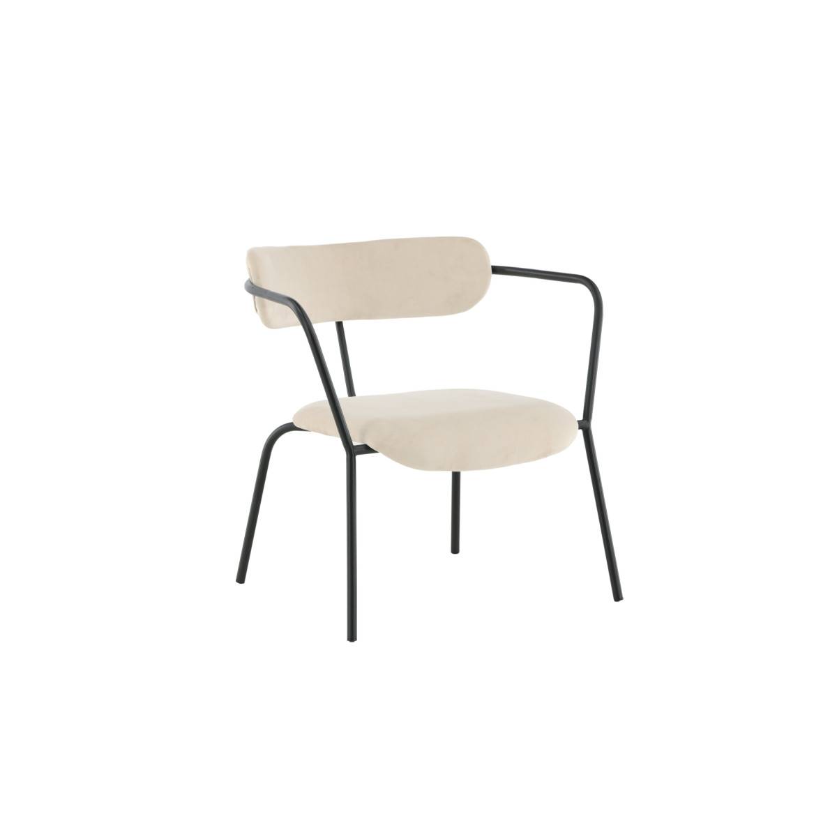 Paris Prix - Fauteuil Design Velours "Duffy" 69cm Beige - Image 4