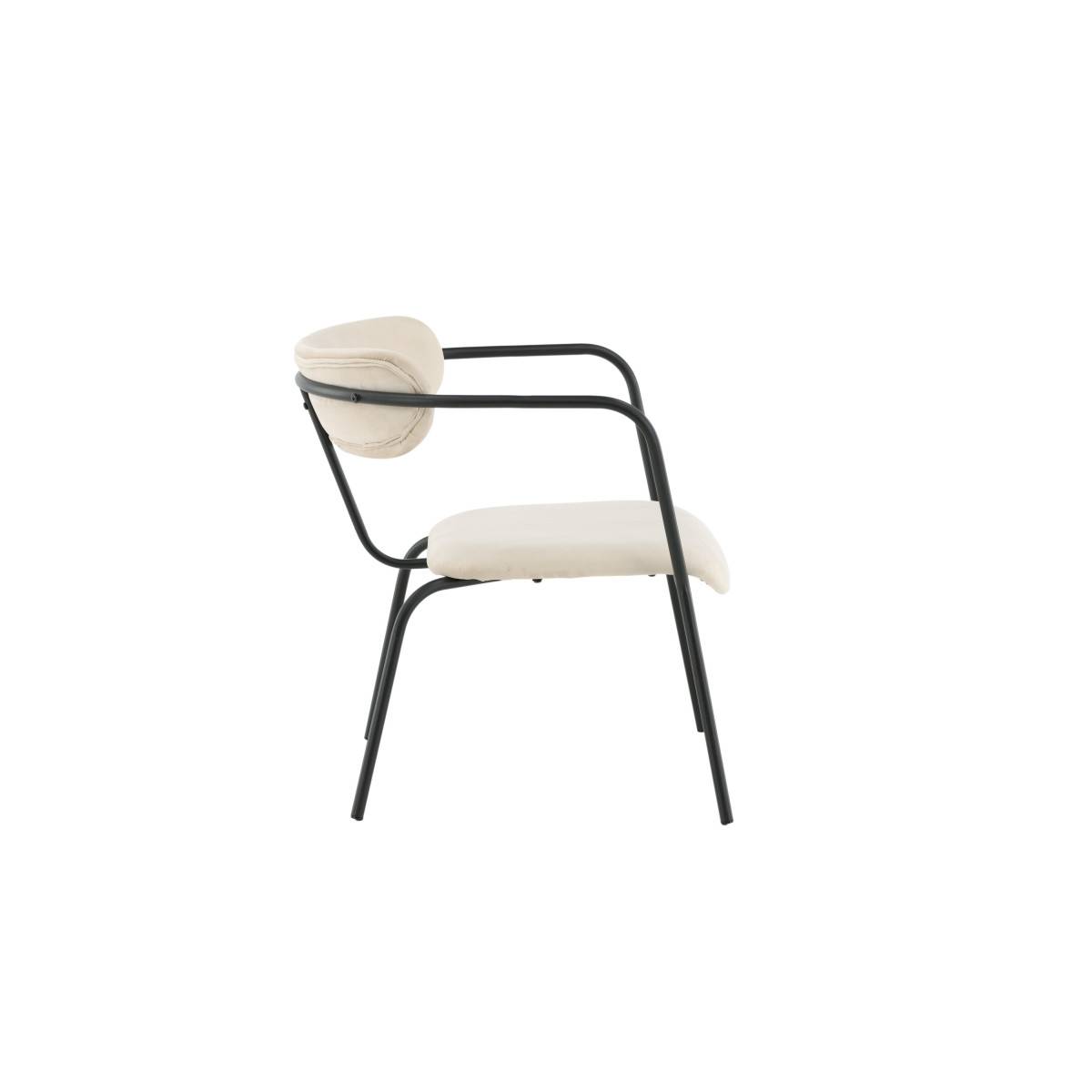Paris Prix - Fauteuil Design Velours "Duffy" 69cm Beige - Image 2