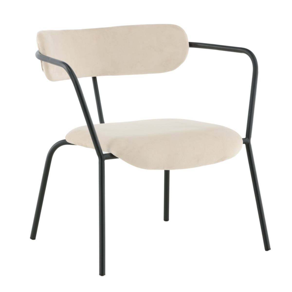 Paris Prix - Fauteuil Design Velours "Duffy" 69cm Beige