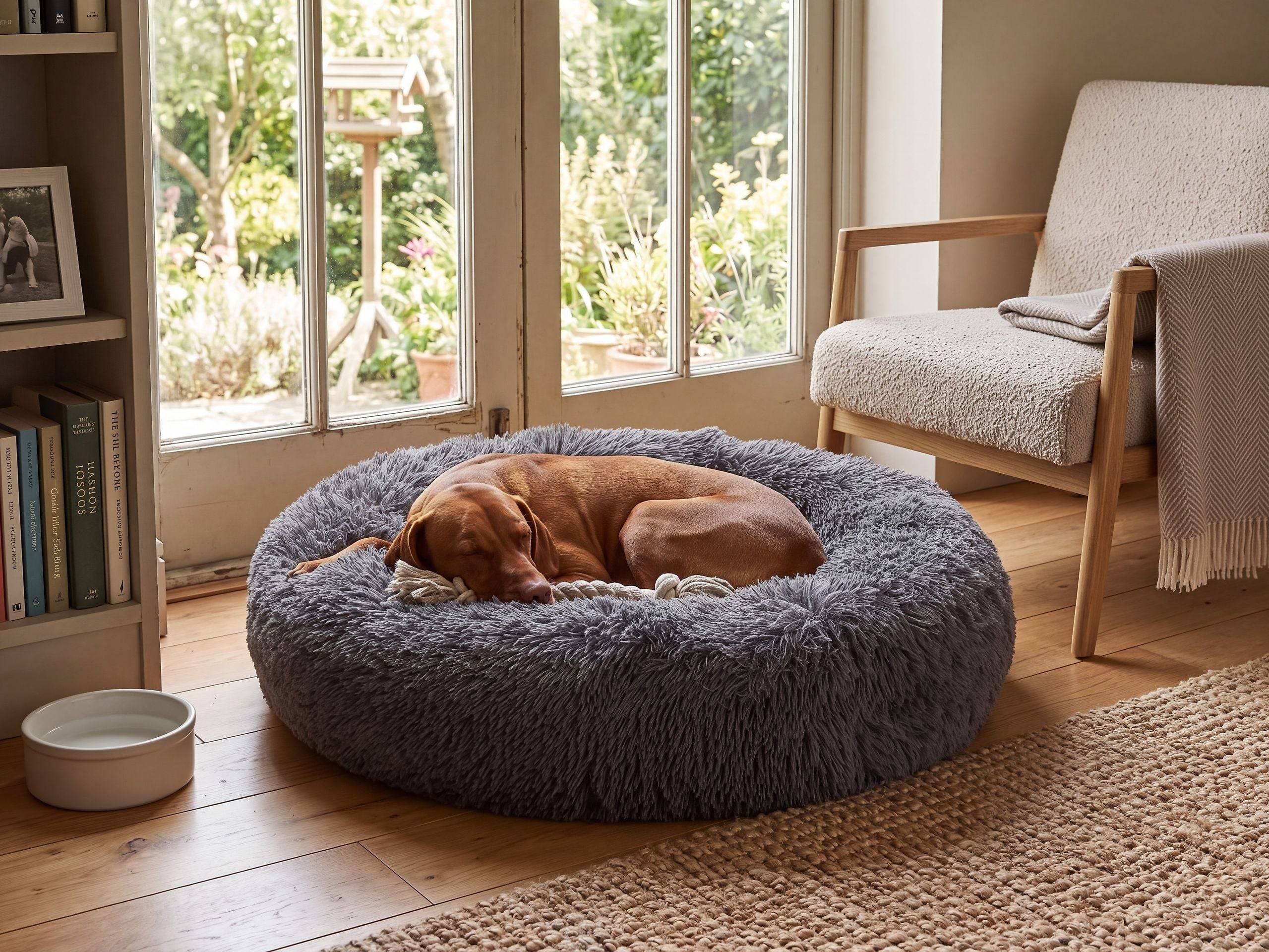 Beliani - Lit pour animal Fourrure synthétique Gris foncé KULU - 60x60x15- Beliani - Image 1
