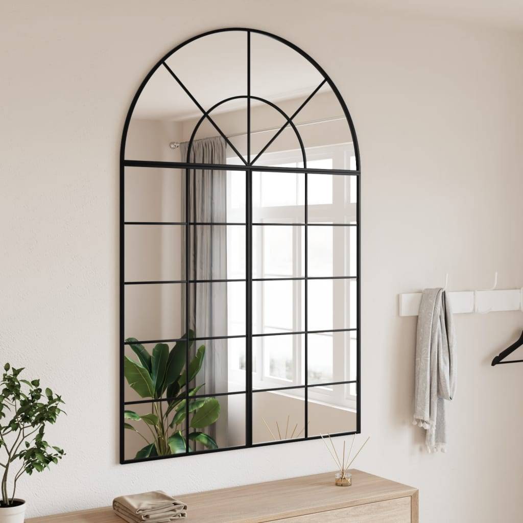 Maison Chic - Miroir mural - Miroir décoratif noir 100x150 cm arche fer - Image 2
