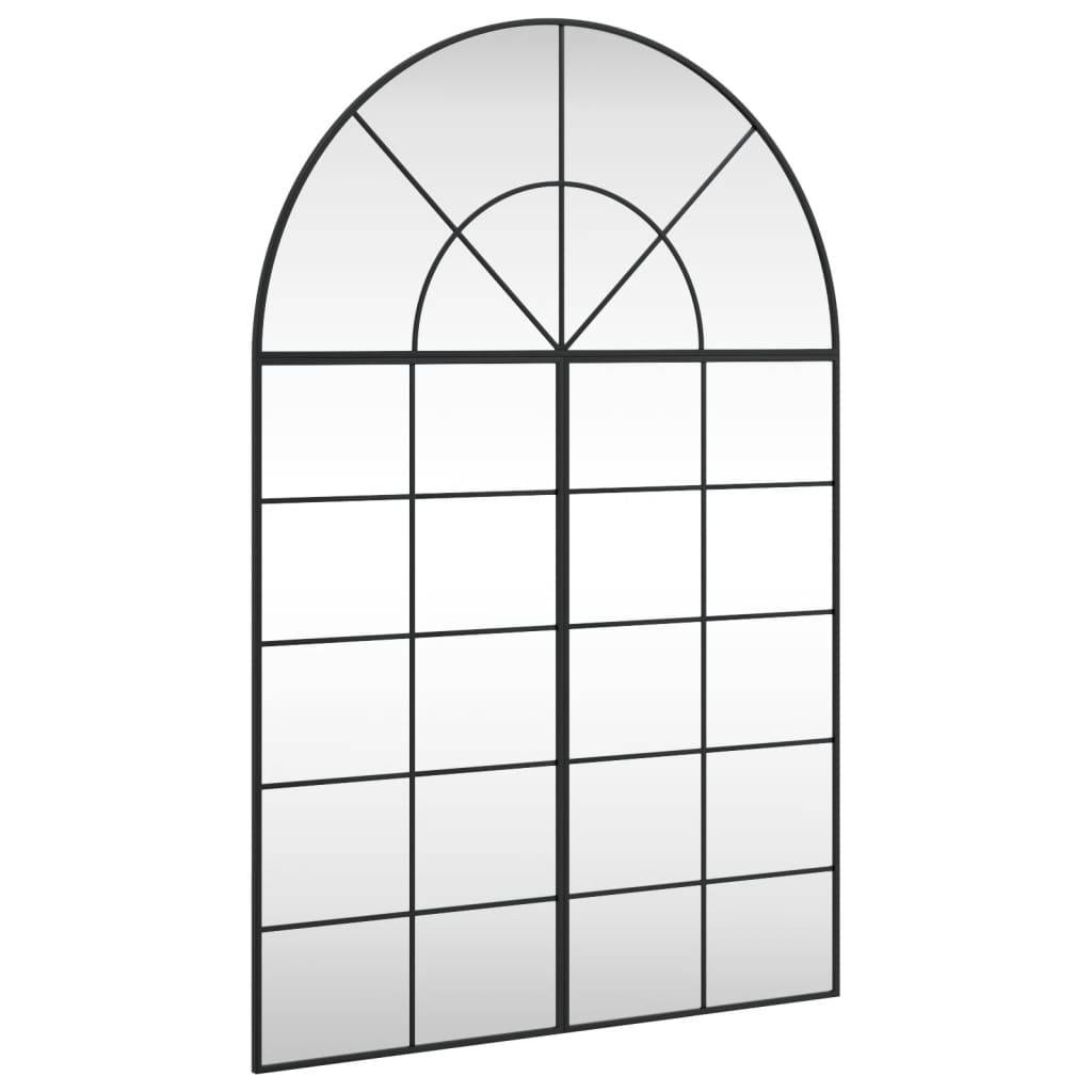 Maison Chic - Miroir mural - Miroir décoratif noir 100x150 cm arche fer - Image 1