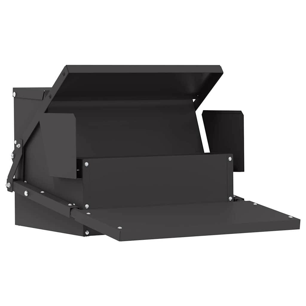 Large Mangeoire Pédale Acier Poule Basse 50cm Noir - ComfortXL Outdoor Living - Image 2