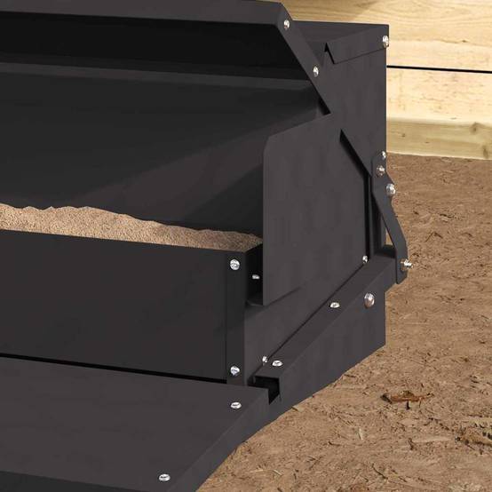 Large Mangeoire Pédale Acier Poule Basse 50cm Noir - ComfortXL Outdoor Living - Image 4