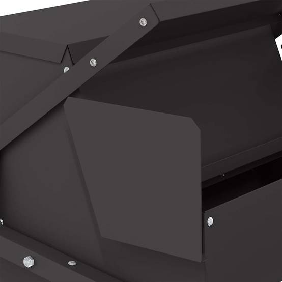Large Mangeoire Pédale Acier Poule Basse 50cm Noir - ComfortXL Outdoor Living - Image 8