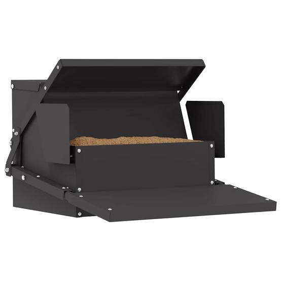 Large Mangeoire Pédale Acier Poule Basse 50cm Noir - ComfortXL Outdoor Living - Image 3
