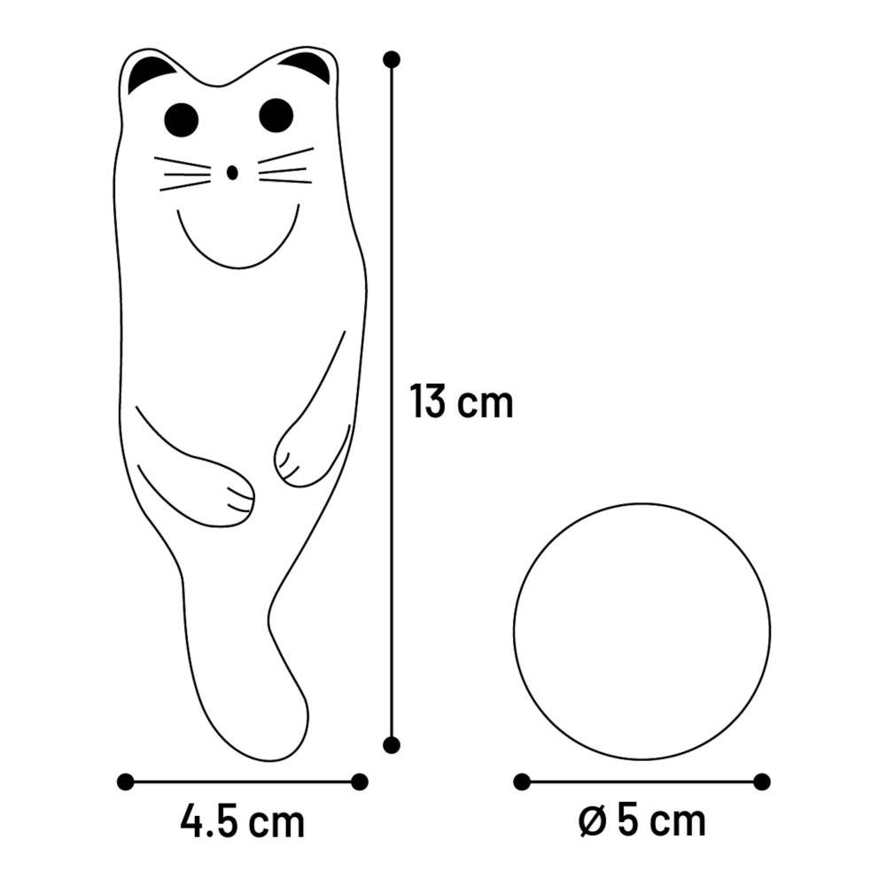 Jouet Chat Gris + balle avec Catnip 13 cm x 3 cm pour chat - Imagen 2