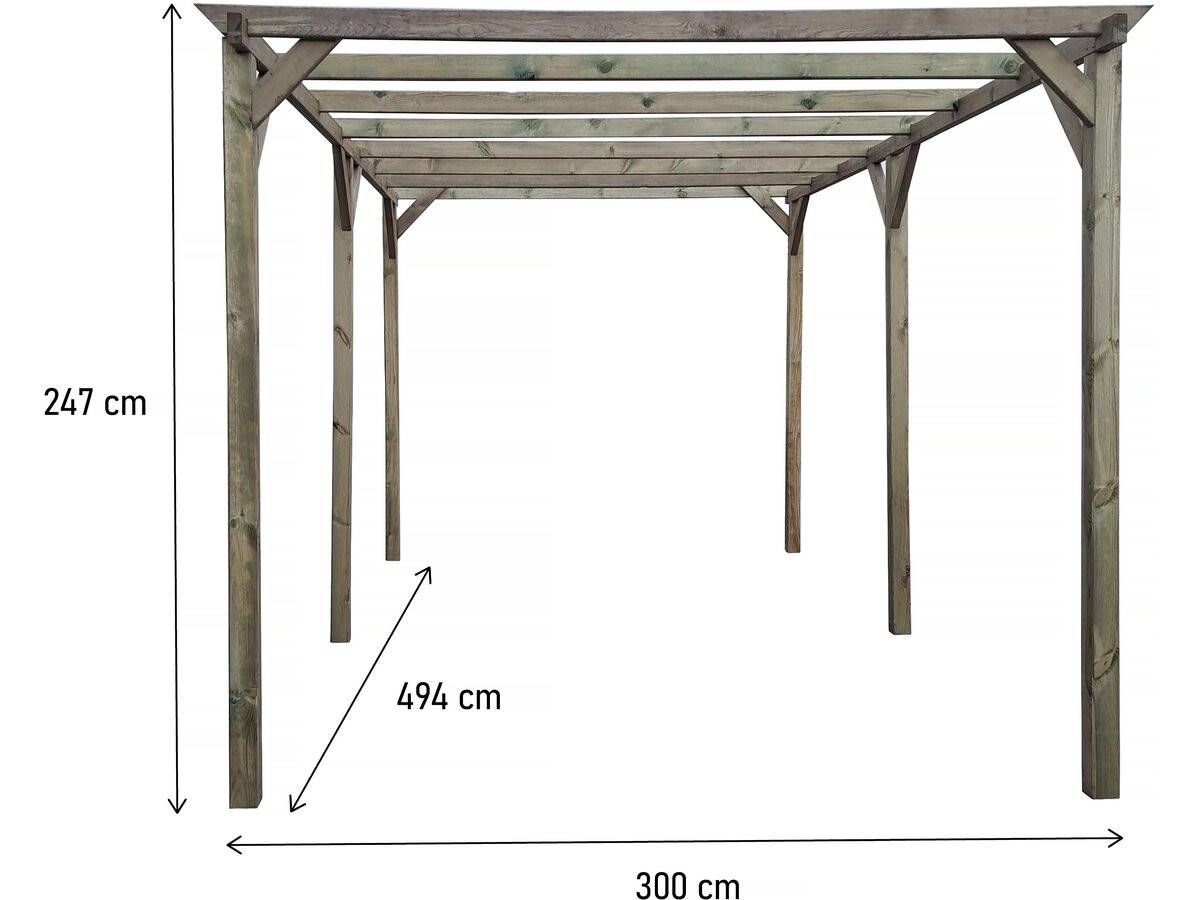 Habitat Et Jardin - Carport Voiture En Bois "sunny" 3 X 5 M -habitat Et Jardin - Image 3