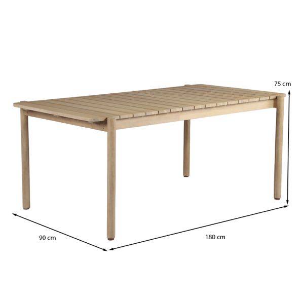 Beau Rivage - Table de jardin SAMOA 180 cm en bois d'acacia blanchi FSC Beau Rivage - Imagen 3