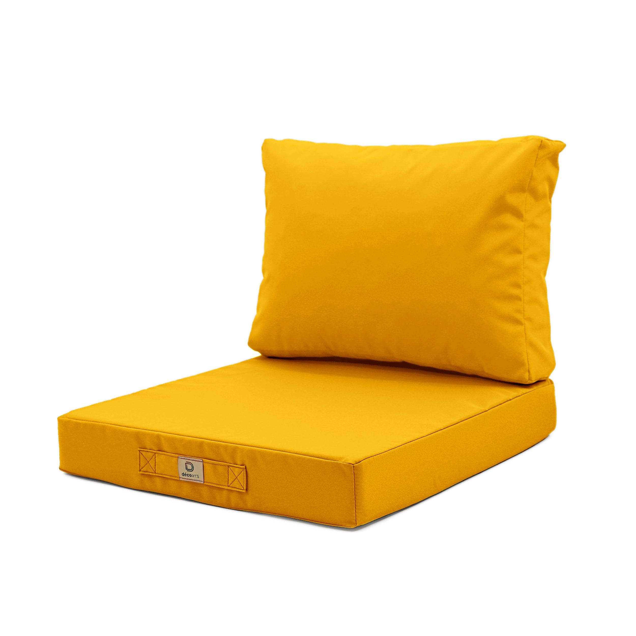 Coussins pour salon de jardin déhoussable 50x60cm Jaune - Déco arts - Image 1