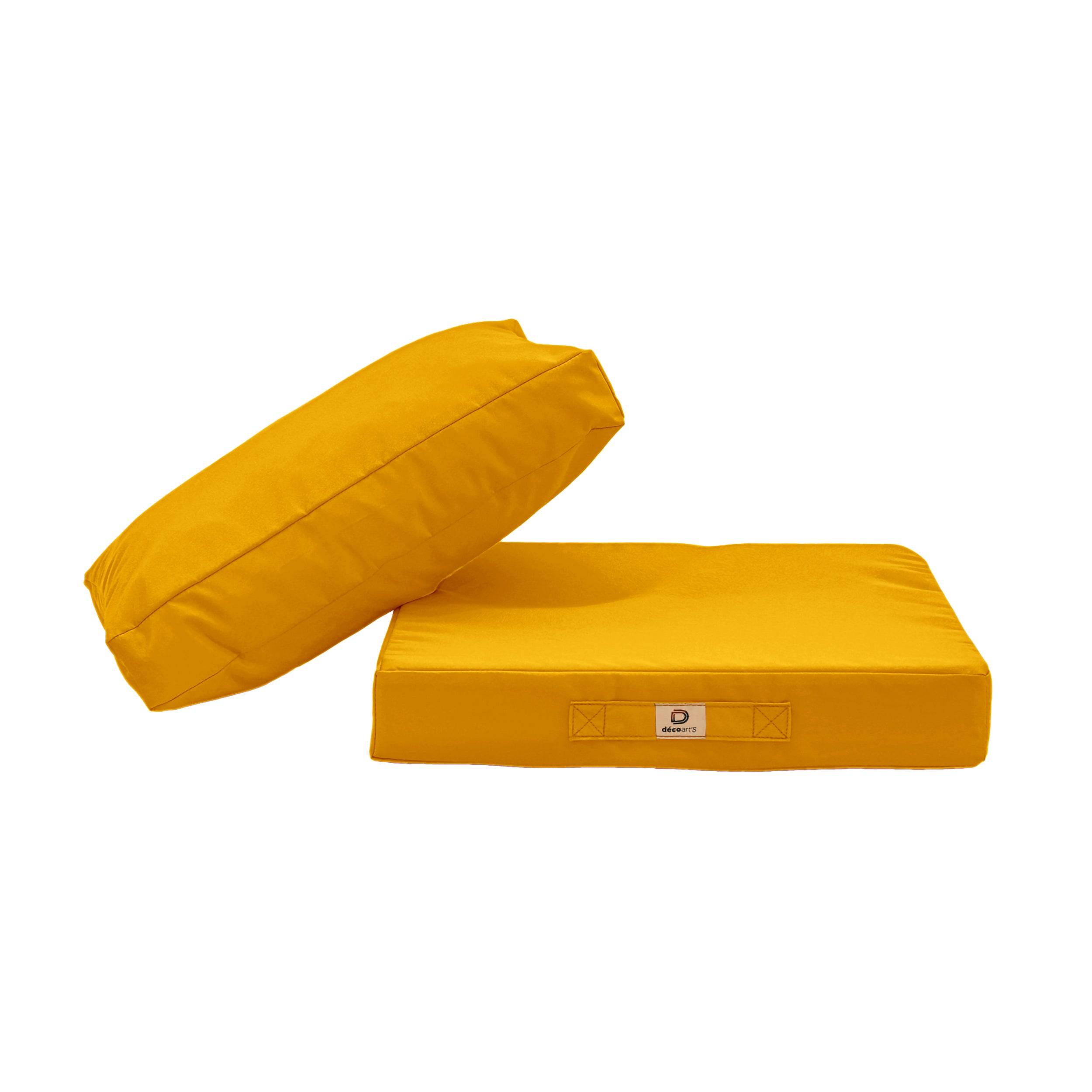 Coussins pour salon de jardin déhoussable 50x60cm Jaune - Déco arts - Image 3
