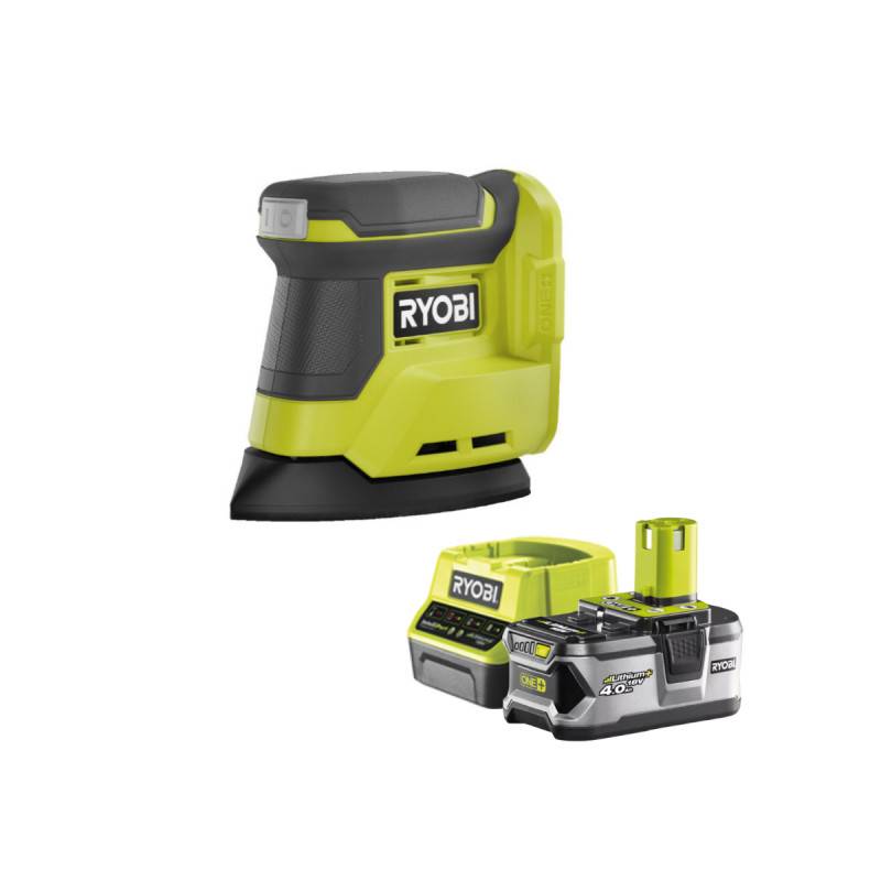 Ryobi - Pack RYOBI Ponceuse triangulaire 18V One+ - RPS18-0 - 1 Batterie 4.0Ah - 1 Chargeur rapide RC18120-140