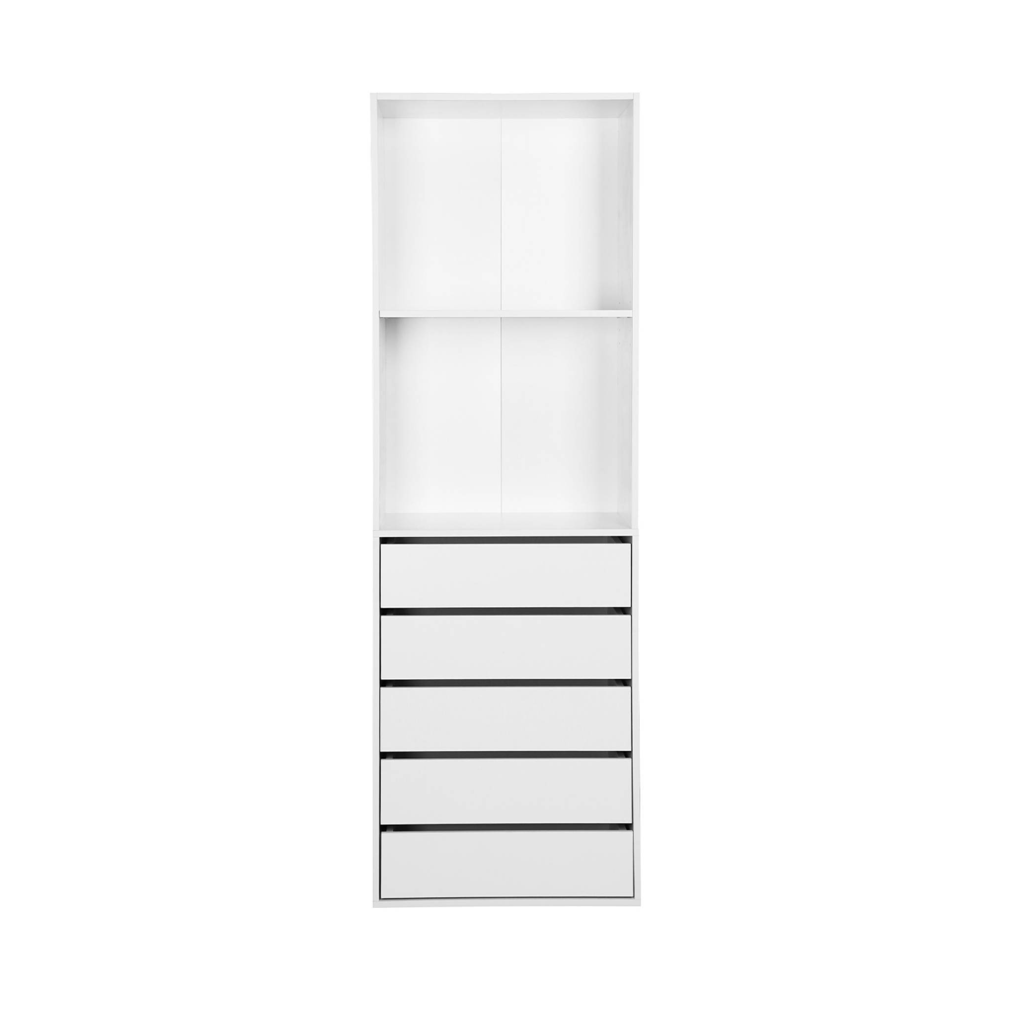 Module dressing avec 5 tiroirs et 2 étagères. blanc. panneaux stratifiés | sweeek - Image 3