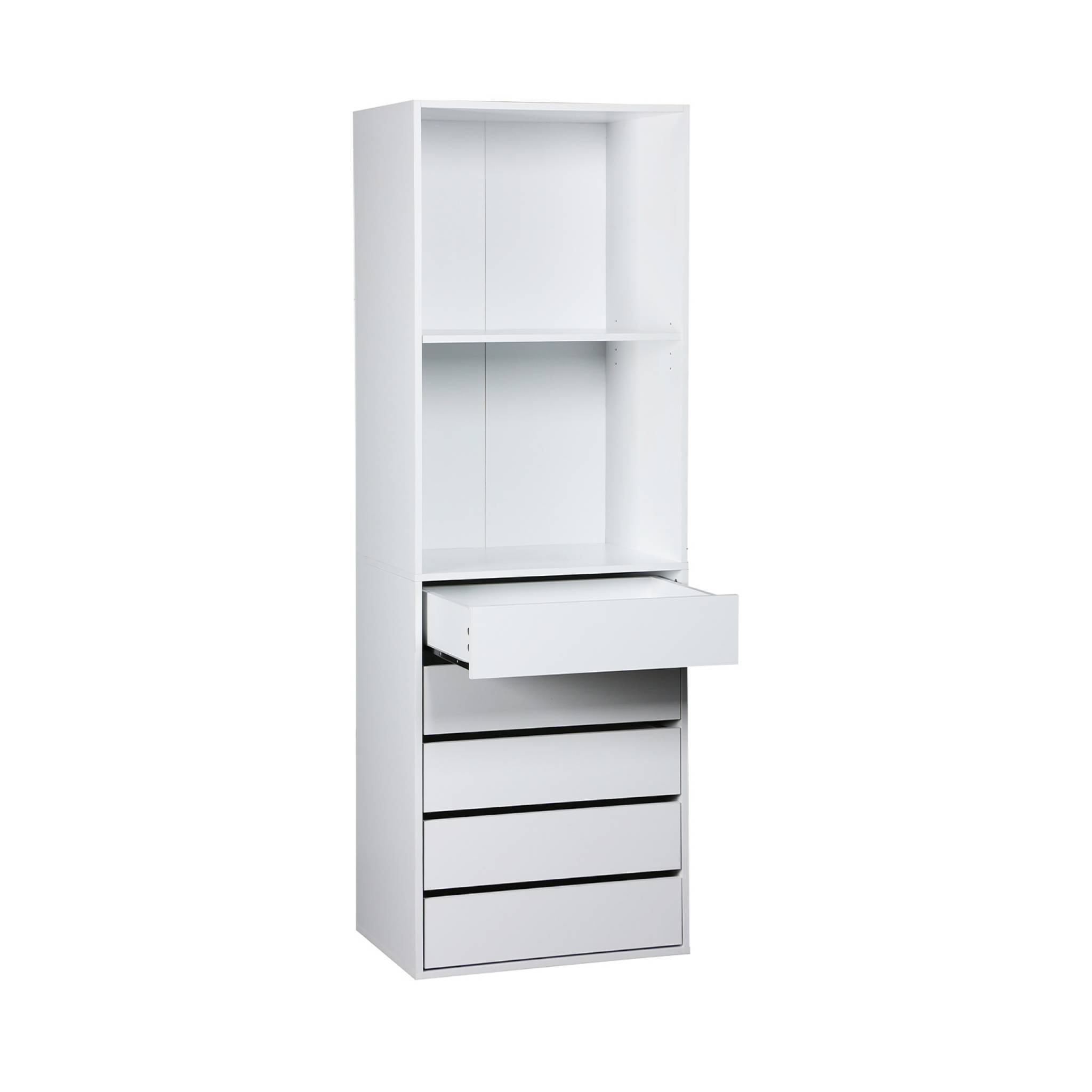 Module dressing avec 5 tiroirs et 2 étagères. blanc. panneaux stratifiés | sweeek - Image 4