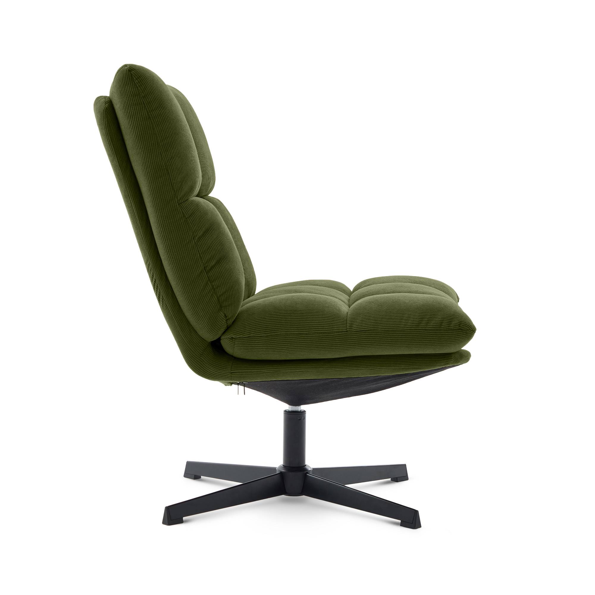 Sicaan Fauteuil pivotant moderne TAO velours côtelé kaki - Image 5